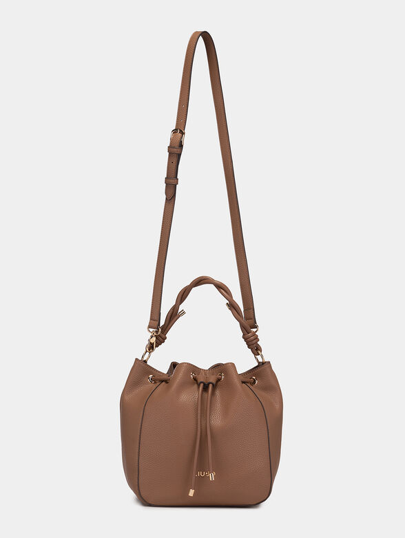 Bucket bag with golden logo accent - 2