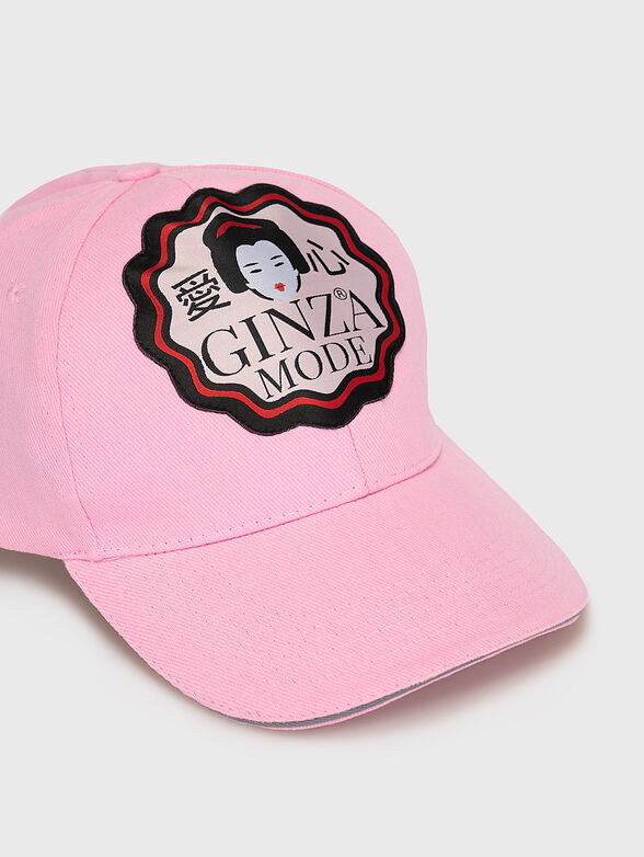 Pink hat with patch and embroidery - 4