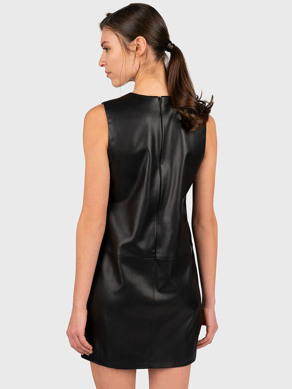 Black faux leather dress - 2