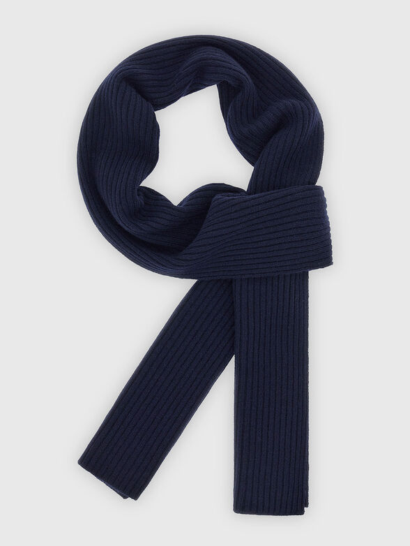 Cashmere scarf in dark blue  - 1