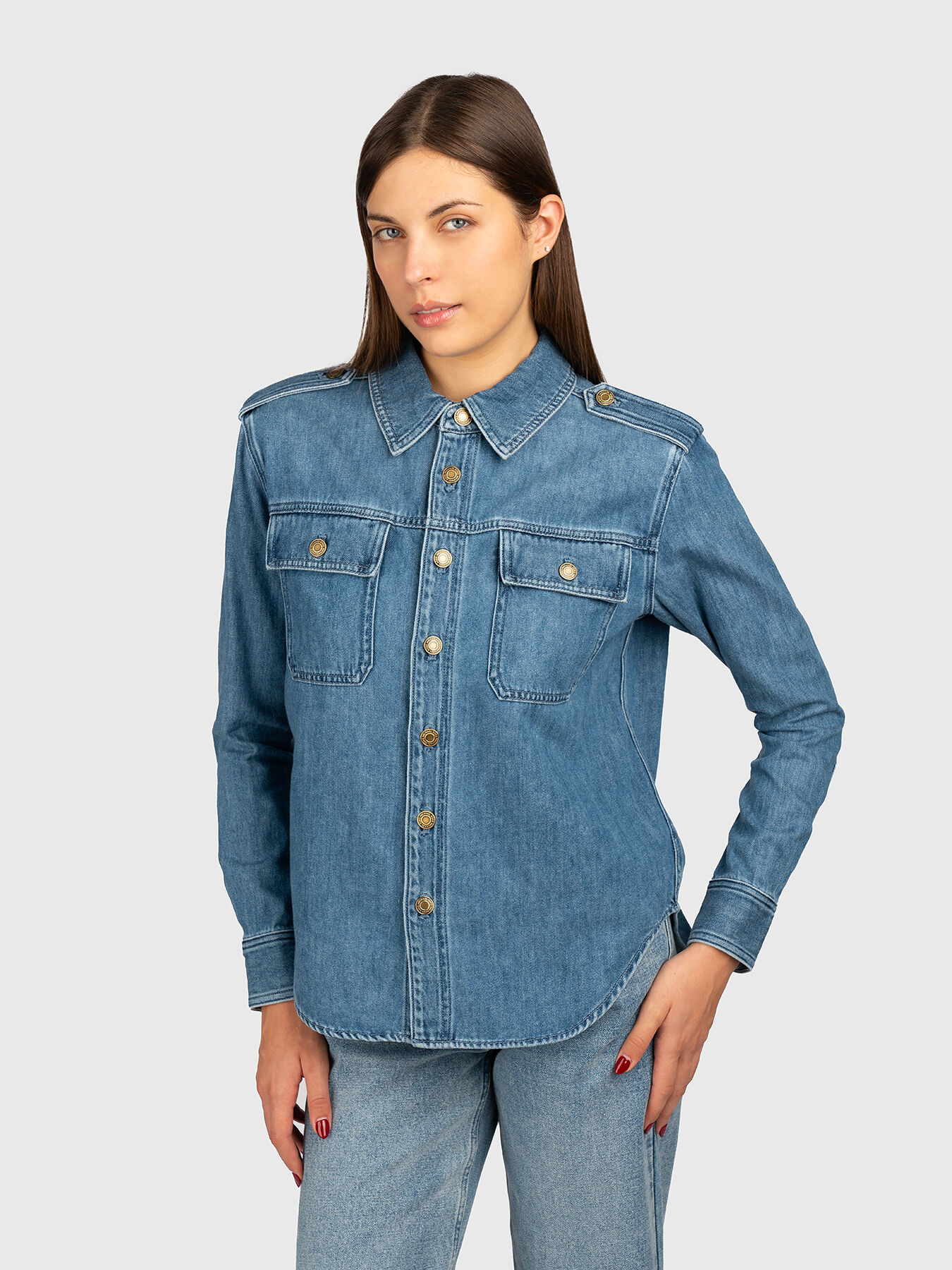 Michael kors denim shirt hot sale