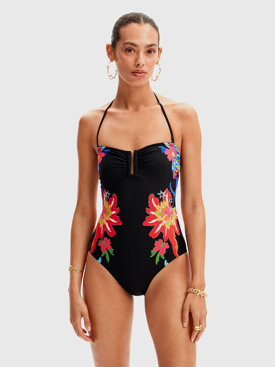 One-piece swimsuit with floral print - 1
