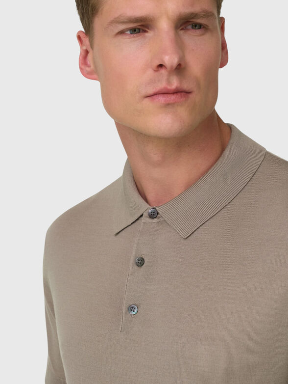 Short-sleeved wool polo shirt - 4