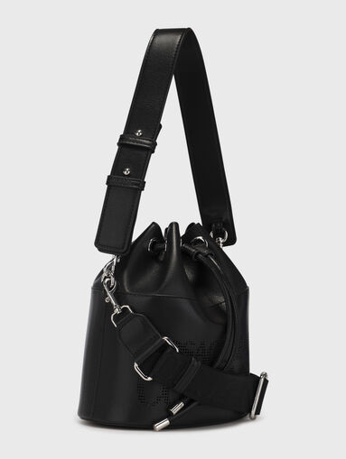 Black bucket bag with laser perforations - 4