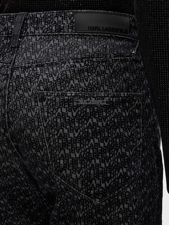 Straight jeans with monogram - 3