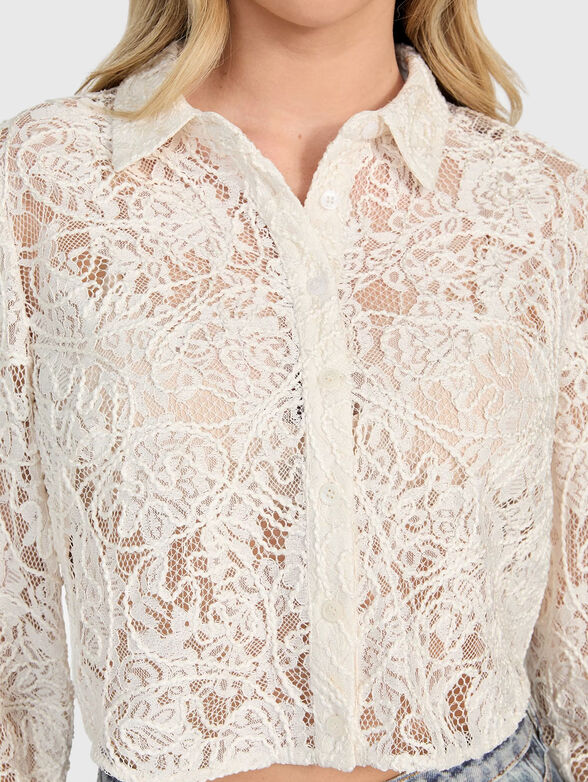 IMANI cropped lace shirt  - 4
