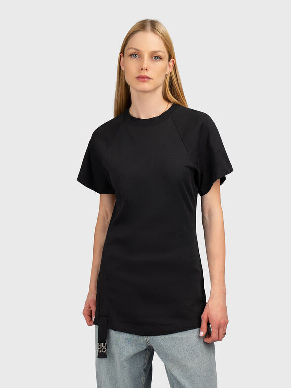 Daqua cotton T-shirt with asymmetrical hem - 1