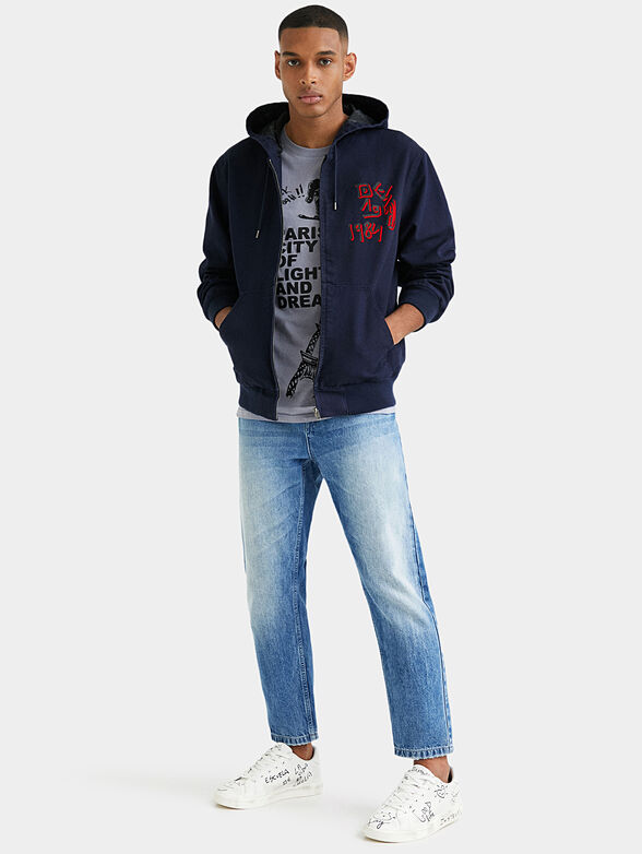 FERNADEZ blue hooded sweatshirt - 3