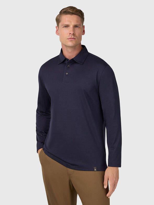Cotton and silk polo shirt - 1