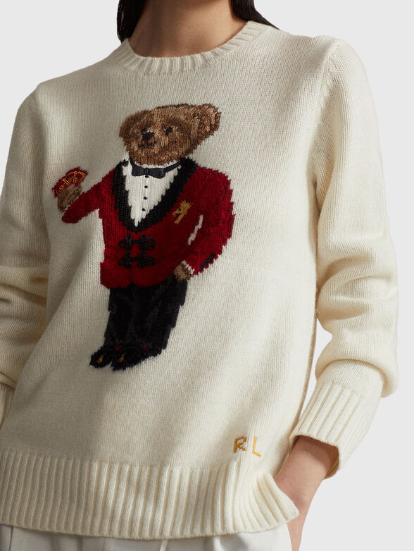 Wool sweater with Polo Bear motif - 4