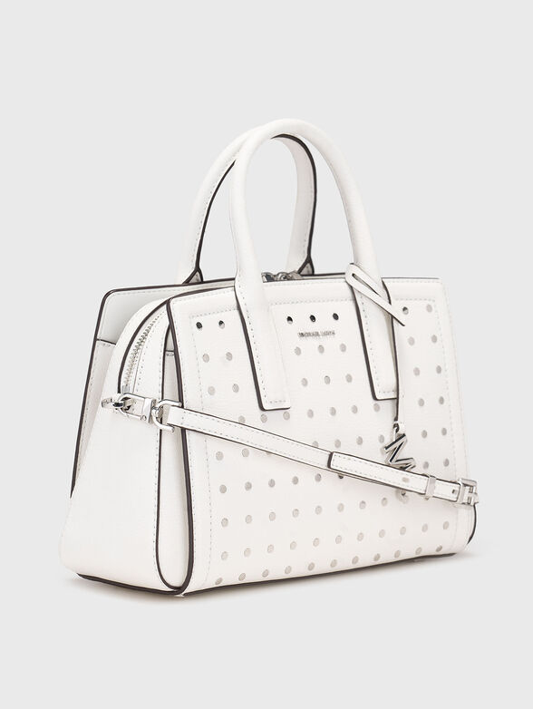 Leather bag with silver details and logo - 4