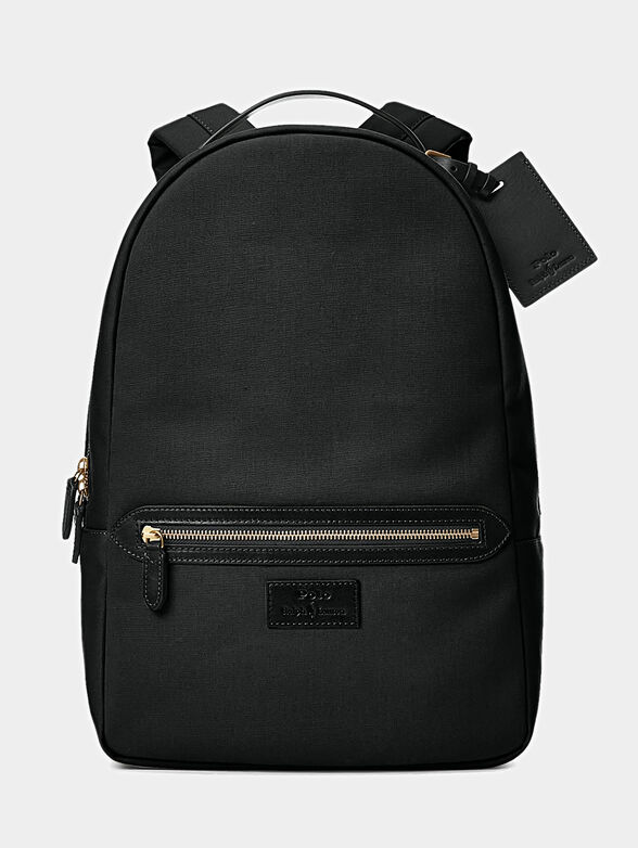 Black backpack with leather elements - 1