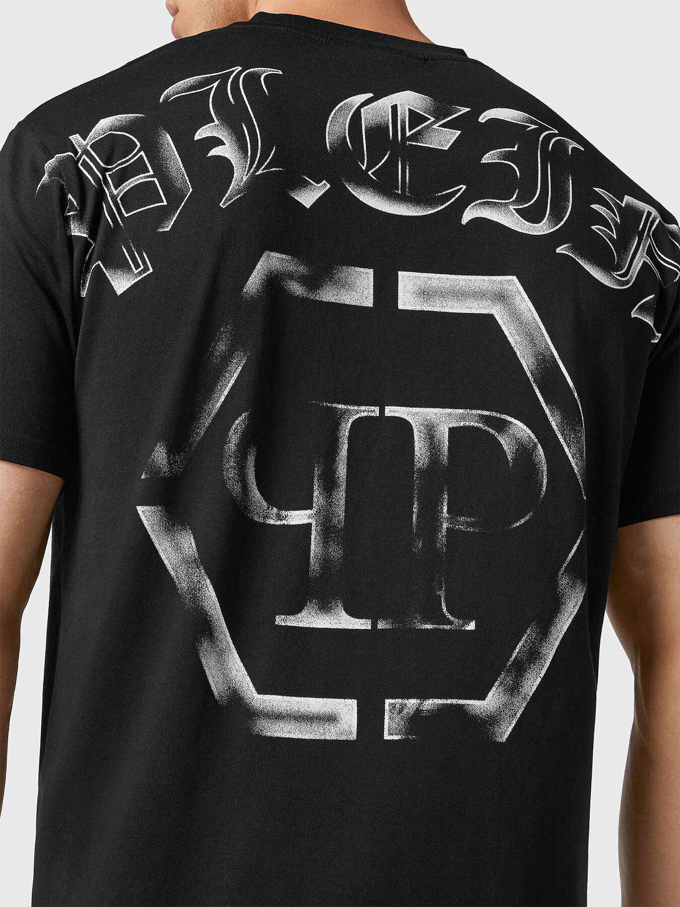 HEXAGON logo print T-shirt brand PHILIPP PLEIN