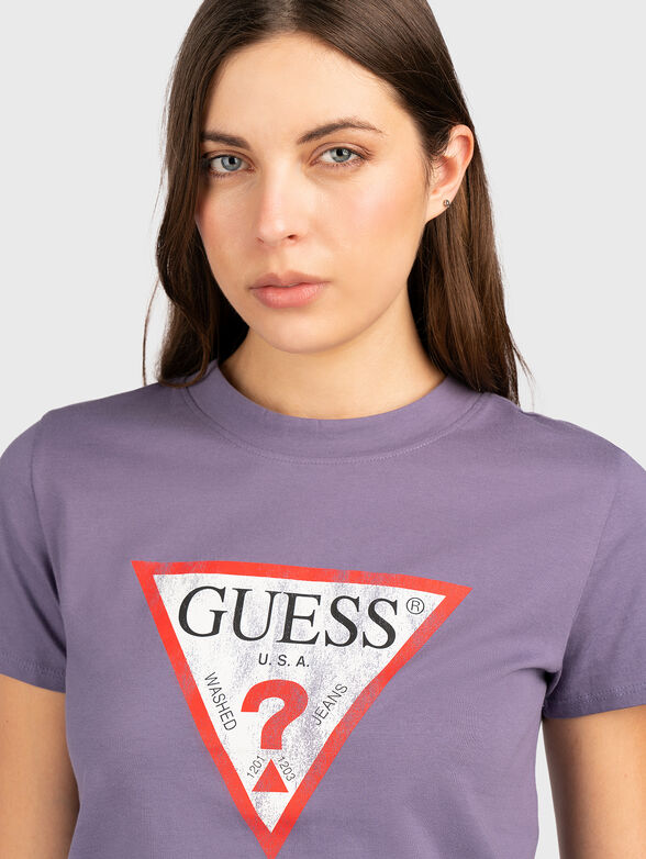 Blue T-shirt with logo print - 4