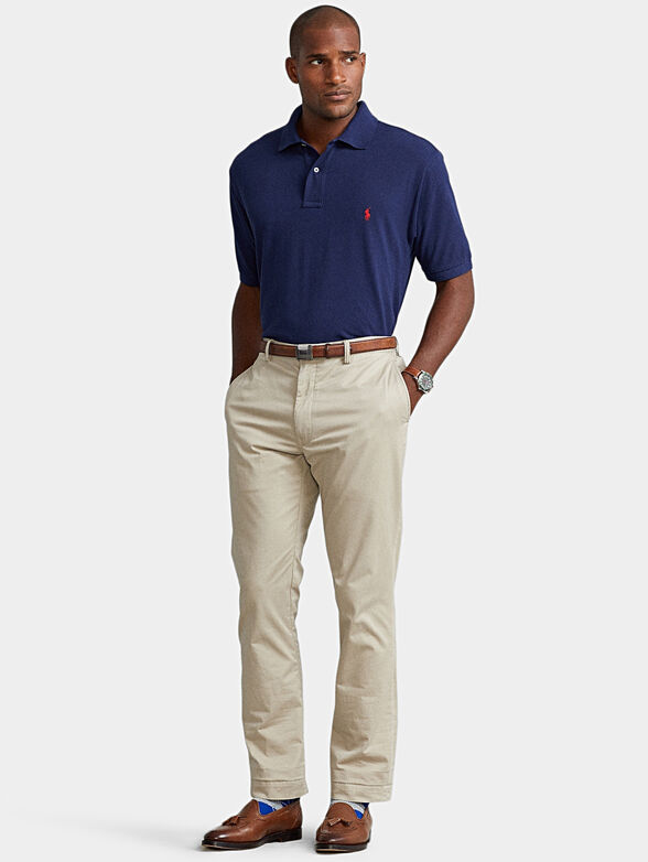 Cotton polo-shirt in blue color - 2