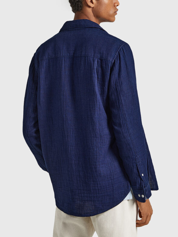CALVERT dark blue shirt with logo embroidery - 3