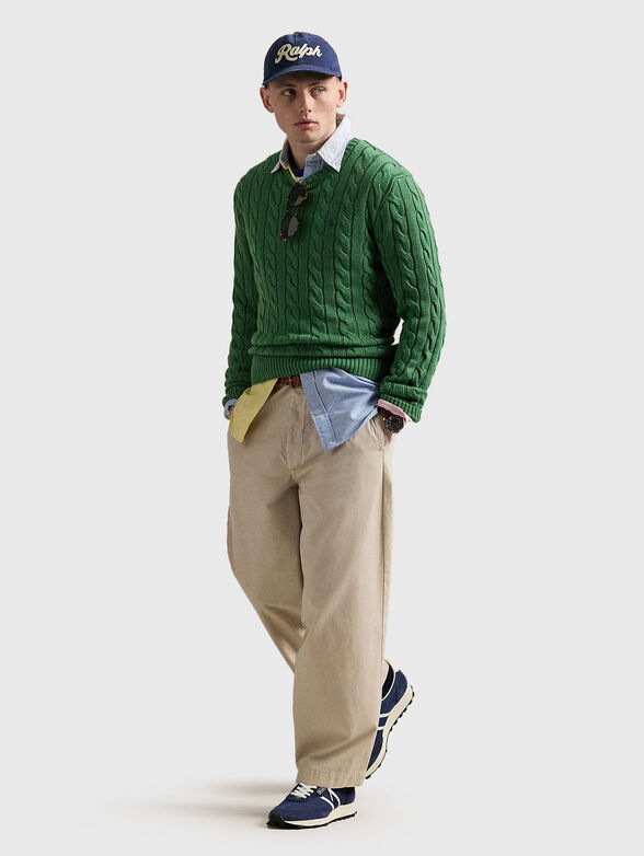 Knitted sweater with logo embroidery - 2