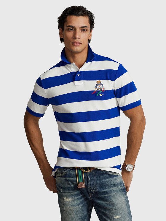 Striped Polo-shirt with Polo Bear embroidery - 1