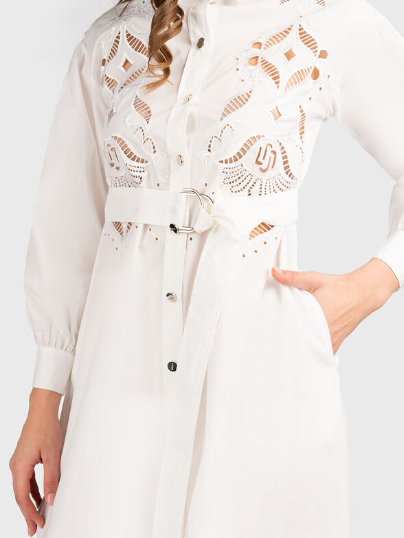 White shirt dress with embroideries - 3