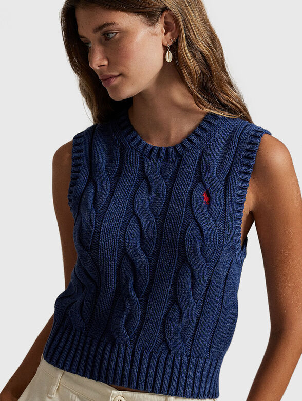 Knitted sweater with oval neckline and sleeves - 4