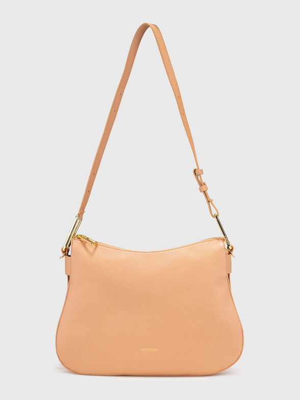 Leather hobo bag with logo - 1