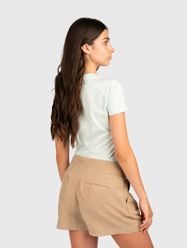 Light blue T-shirt with oval neckline - 3