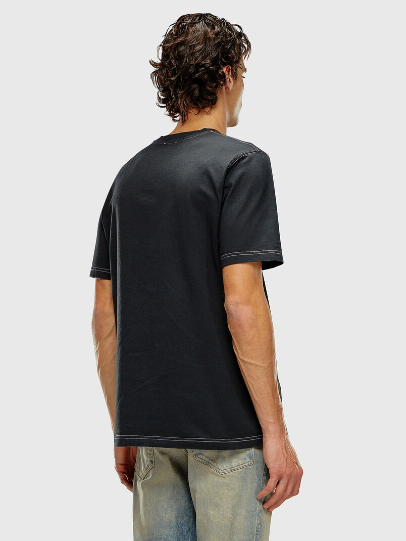 T-JUST-N13 black T-shirt with logo detail  - 3