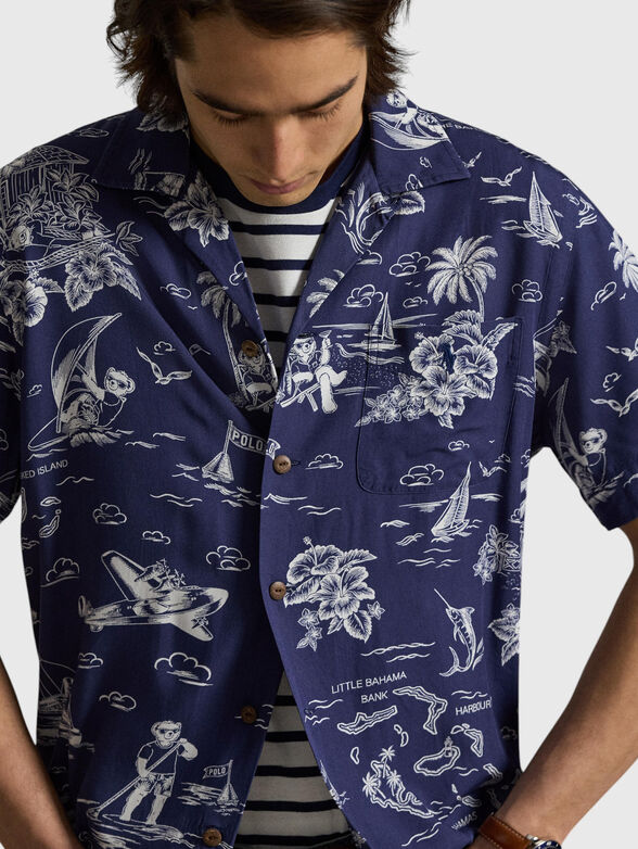 Viscose shirt with accent print - 4