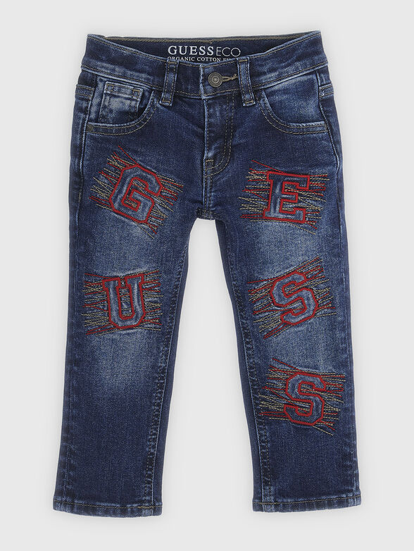 Embroidery slim fit jeans - 1
