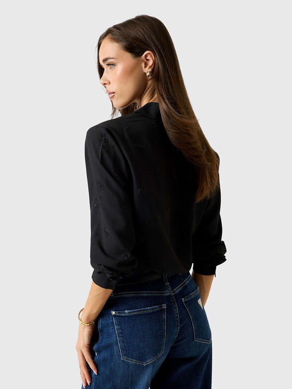 Long sleeved shirt with 4G logo rhinestones - 3