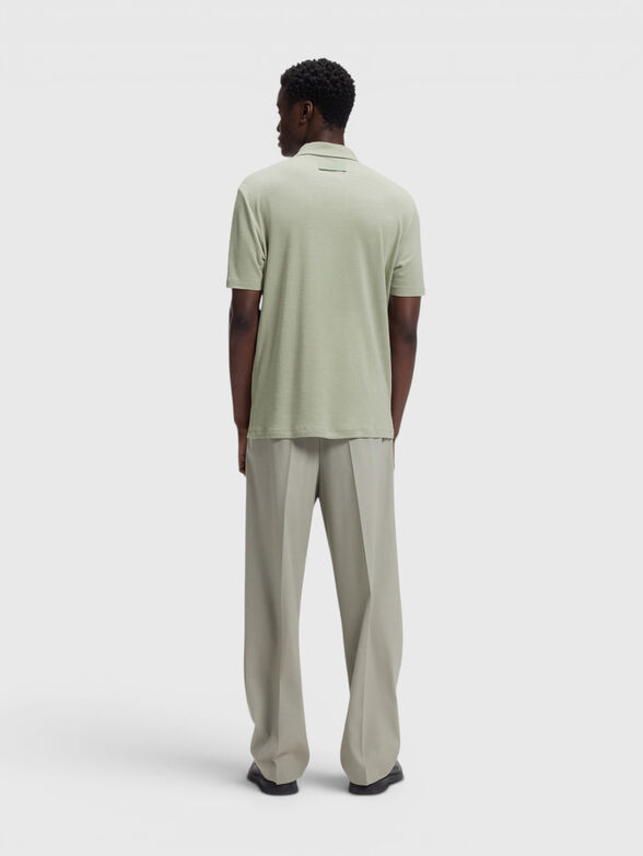 Linen-blend polo shirt - 3