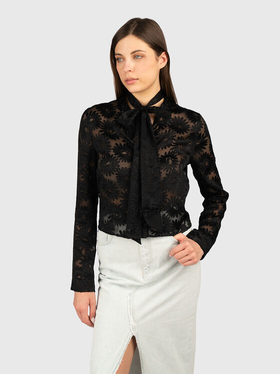 Long sleeved shirt with floral motifs - 1