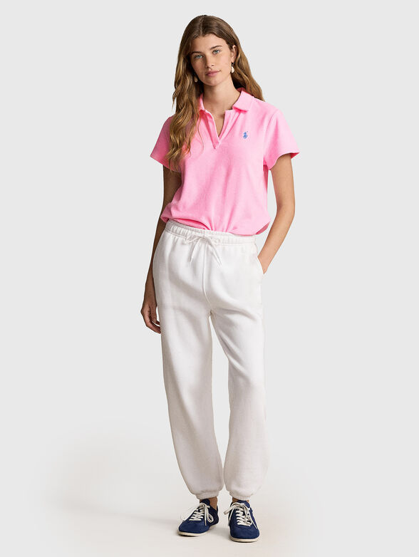 Pink plush polo-shirt - 1