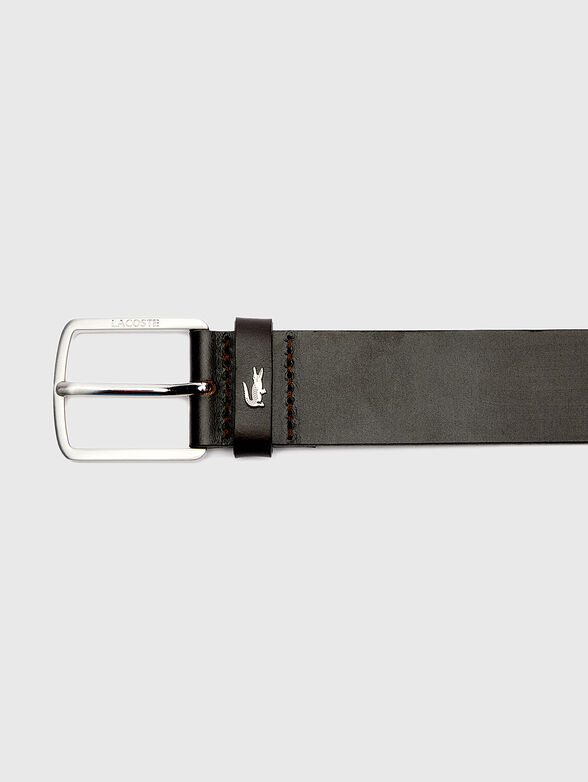 Leather belt with logo - 4
