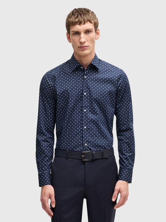 Cotton shirt with long sleeves and print - 1