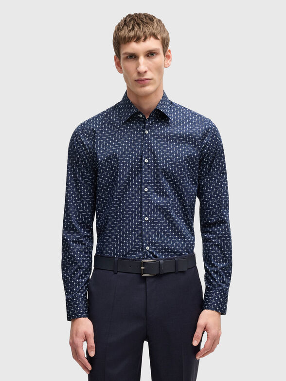 Cotton shirt with long sleeves and print - 1