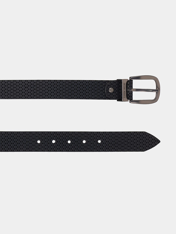 Leather belt with logo accent - 2