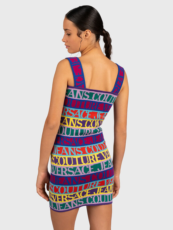 Dress with zip and multicolor logo prints - 3