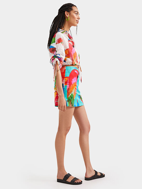 Mini skirt with tropical print - 4