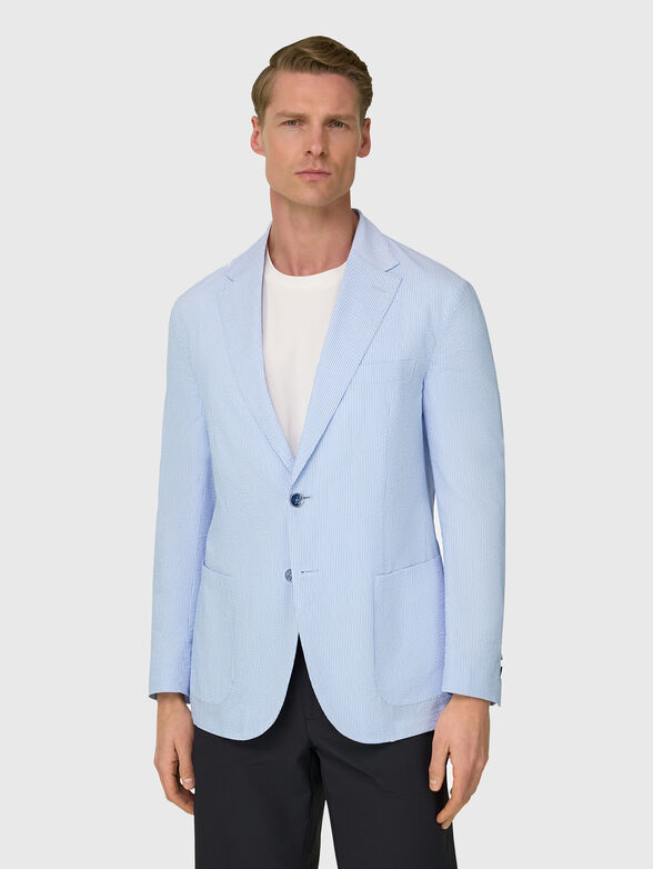 Striped jacket with a single-breasted closure - 1