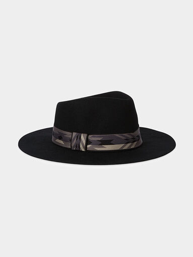 Black wool hat with brim - 3
