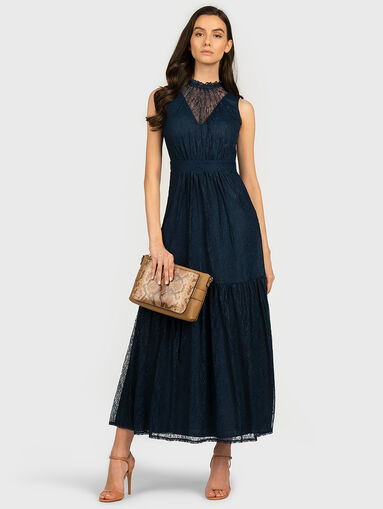 Long lace dress in blue color - 5