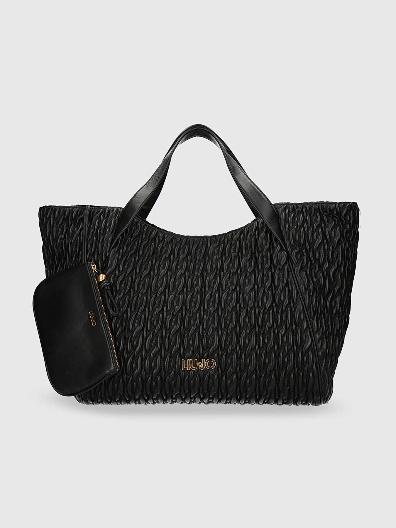 Shopper bag with gold logo brand LIU JO — Globalbrandsstore