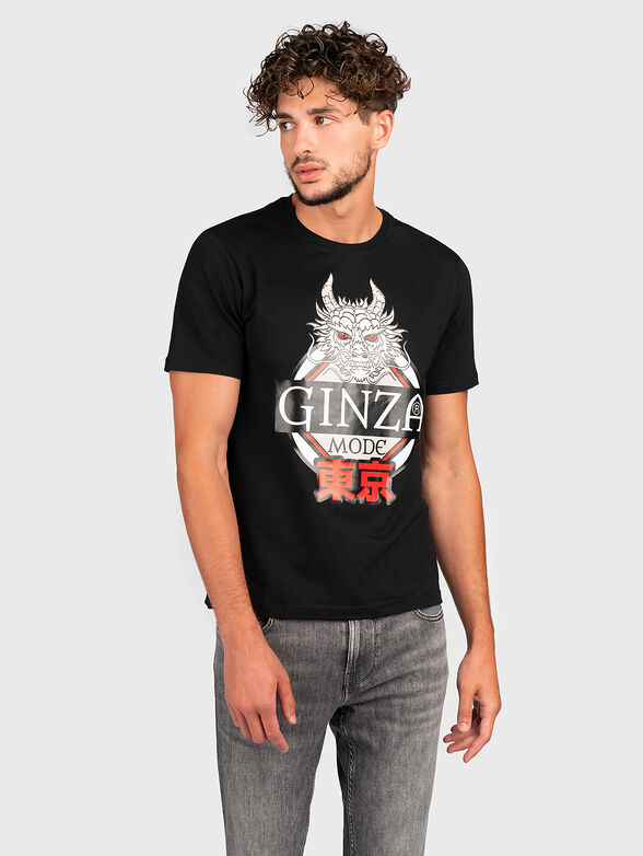 TS149 black T-shirt with print - 1