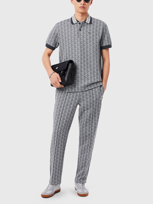 Polo shirt with accent collar in green - 2