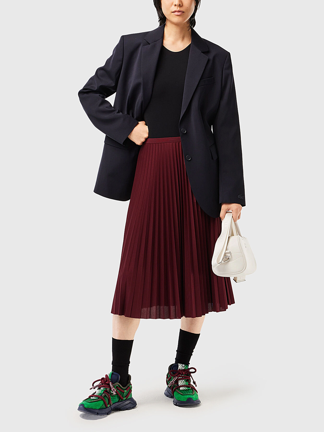 JUPE black pleated skirt brand LACOSTE — Globalbrandsstore