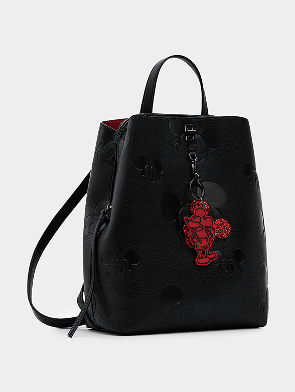 Black backpack with embossed Mickey Mouse - 1