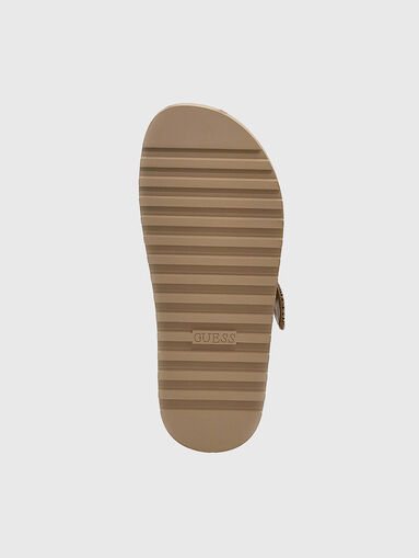 FATEMA brown slippers with logo elements - 4
