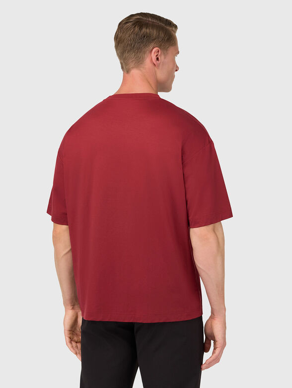 Red cotton blend T-shirt - 3