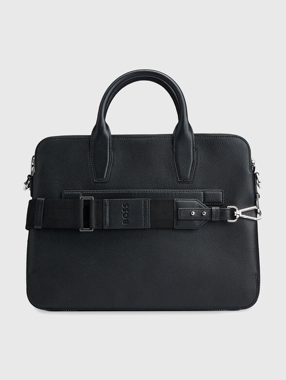 Black laptop bag with logo accent - 3